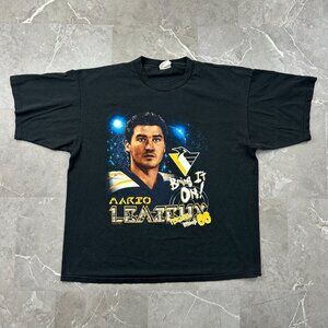 Vintage Pittsburgh Penguins Graphic Tee Mens 2XL XXL Mario Lemieux Caricature